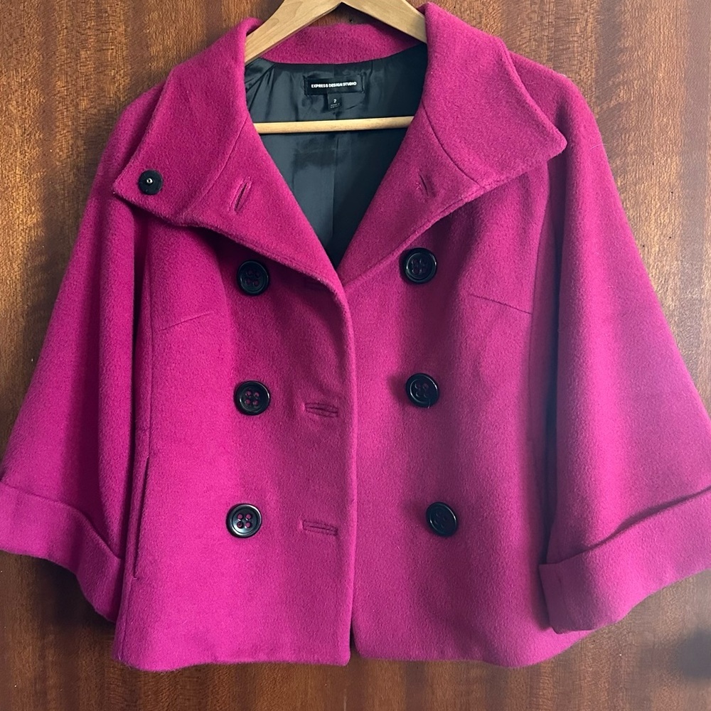 Magenta Double-Breasted Coat